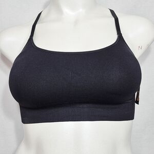 LARGE Champion‎ N9118 Seamless Adjustable Cami Wire Free Sports Bra Black NWT
